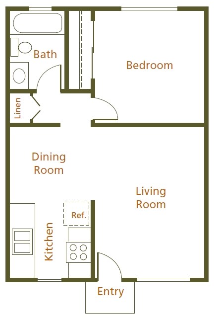 1HAB/1BA - Garden View