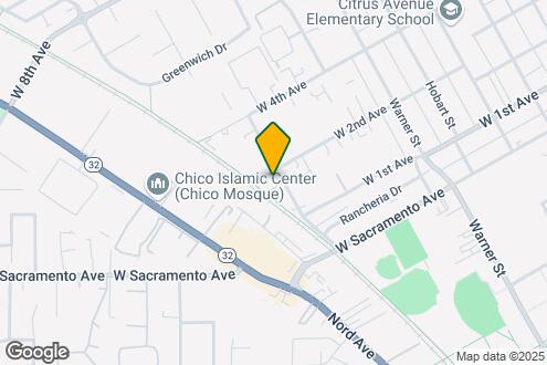 Map Image of the Property - Cedar Park Apartments Chico CA